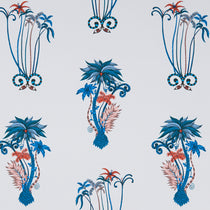 Jungle Palms Blue Upholstered Pelmets